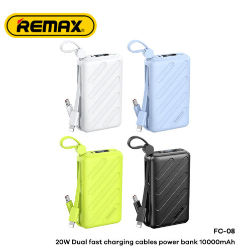 پاوربانک با کابل ریمکس مدل FC-08 (10000 میلی‌آمپر)